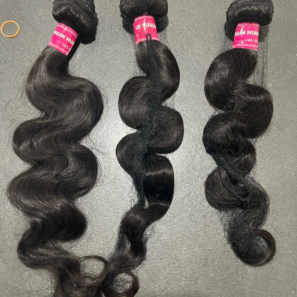 Black Wavy Hair Bundles (3-Pack)